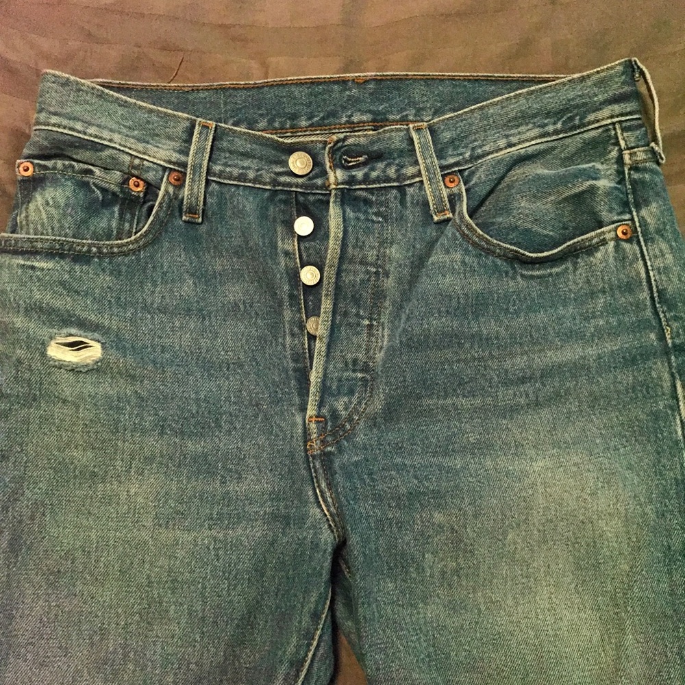 Levi’s 501 Distressed Straight Jeans